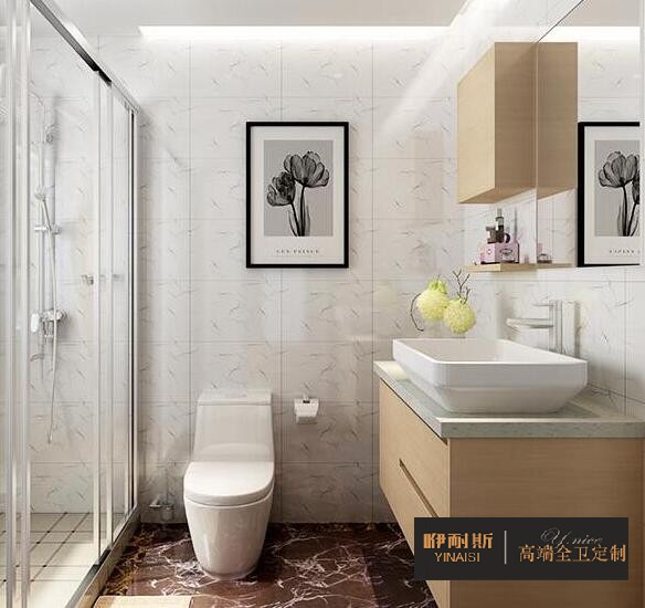 小巧的吊柜，滿足衛(wèi)生間日常收納;設(shè)置隔板，方便洗漱用品擺放。